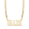 Thumbnail Image 1 of Stenciled Name Curb Chain Necklace 14K Yellow Gold 18&quot;