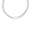 Thumbnail Image 0 of Initials Cuban Curb Chain Necklace Sterling Silver 18"