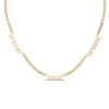 Thumbnail Image 1 of Three-Name Curb Chain Necklace 14K Yellow Gold 18&quot;