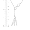 Thumbnail Image 2 of Diamond Accent Three-Name Tassel Infinity Lariat Necklace Sterling Silver 18&quot;