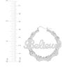 Thumbnail Image 2 of Script Name Bamboo Hoop Earrings Sterling Silver
