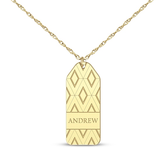 Patterned Necklace 10K Yellow Gold 22"