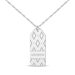 Patterned Necklace Sterling Silver 22"