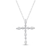 Thumbnail Image 1 of KAY Lab-Grown Diamonds Marquise & Round-Cut Cross Necklace 3/4 ct tw 10K White Gold 18&quot;