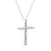 Thumbnail Image 3 of KAY Lab-Grown Diamonds Marquise & Round-Cut Cross Necklace 3/4 ct tw 10K White Gold 18&quot;