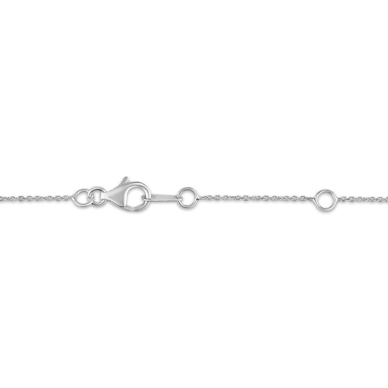 Lab-Created Diamonds by KAY Marquise & Round-Cut Cross Necklace 3/4 ct tw 10K White Gold 18"