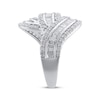 Thumbnail Image 3 of Baguette & Round-Cut Diamond Bypass Fashion Ring 1-1/2 ct tw 10K White Gold