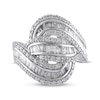 Thumbnail Image 4 of Baguette & Round-Cut Diamond Bypass Fashion Ring 1-1/2 ct tw 10K White Gold