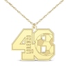 Thumbnail Image 1 of Soccer Double Digit Number & Name Necklace 14K Yellow Gold 22&quot;