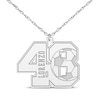 Thumbnail Image 1 of Soccer Double Digit Number & Name Necklace Sterling Silver 22&quot;