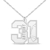 Thumbnail Image 1 of Football Double Digit Number & Name Necklace Sterling Silver 22&quot;