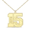 Thumbnail Image 1 of Basketball Double Digit Number & Name Necklace 10K Yellow Gold 22&quot;