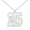Thumbnail Image 1 of Basketball Double Digit Number & Name Necklace Sterling Silver 22&quot;