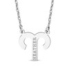 Thumbnail Image 1 of Aries Zodiac Symbol Name Necklace 10K White Gold 18&quot;