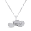 Thumbnail Image 1 of Diamond Accent Cowboy Hat Necklace Sterling Silver 18&quot;