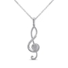 Thumbnail Image 1 of Diamond Treble Clef Necklace 1/10 ct tw 10K White Gold 18&quot;