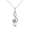 Thumbnail Image 3 of Diamond Treble Clef Necklace 1/10 ct tw 10K White Gold 18&quot;
