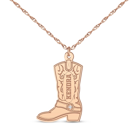 Cowboy Boot Necklace Rose Gold Cowboy Boot Necklace Rose Gold