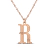 Thumbnail Image 1 of Brushed Letter Necklace 14K Rose Gold 18&quot;