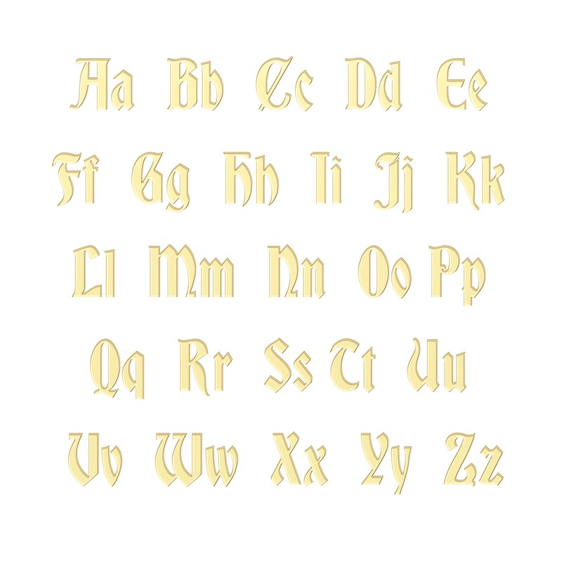 Main Image 3 of Gothic Name Necklace 10K Yellow Gold 18&quot;