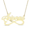 Thumbnail Image 1 of Diamond Accent Heart & Infinity Name Necklace 10K Yellow Gold 18&quot;