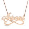 Thumbnail Image 1 of Diamond Accent Heart & Infinity Name Necklace 14K Rose Gold 18&quot;