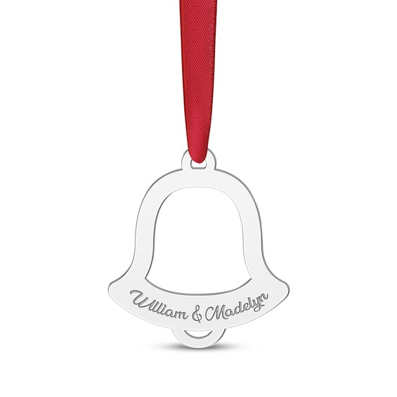 Engravable Bell Ornament Sterling Silver