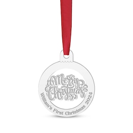 Engravable Merry Christmas Ornament Sterling Silver