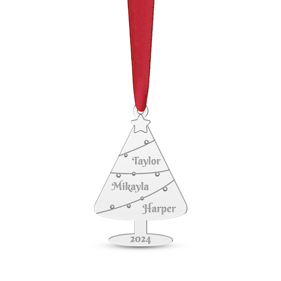 Engravable Christmas Tree Ornament Sterling Silver