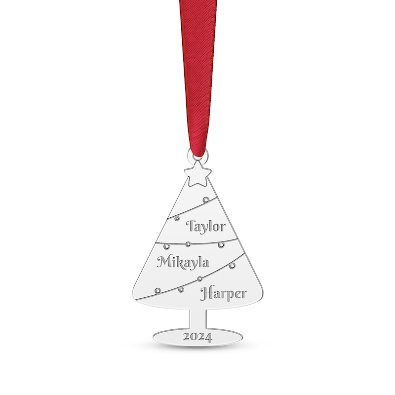 Engravable Christmas Tree Ornament Sterling Silver