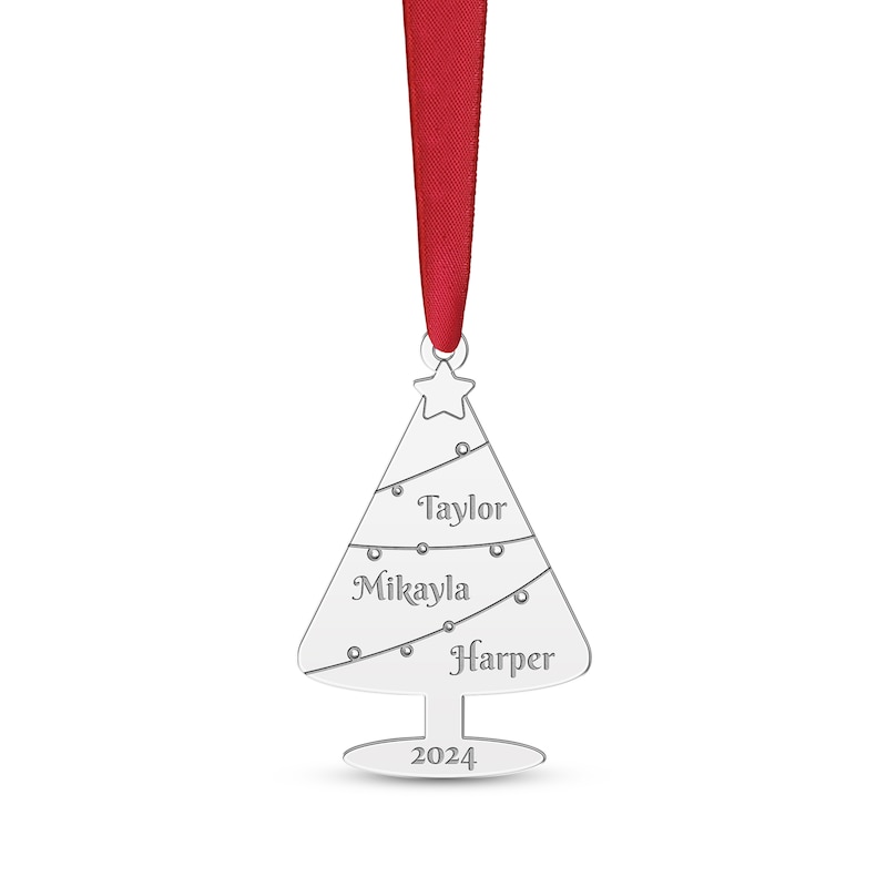 Main Image 1 of Engravable Christmas Tree Ornament Sterling Silver