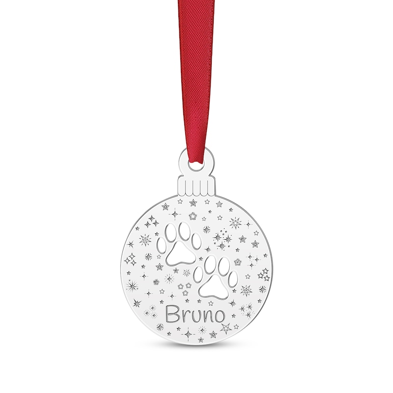 Main Image 1 of Engravable Dog Paw Ornament Sterling Silver