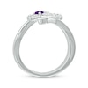 Thumbnail Image 3 of Amethyst & White Lab-Created Sapphire Cross Ring Sterling Silver