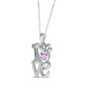 Thumbnail Image 2 of Amethyst & White Lab-Created Sapphire Love, Bone & Dog Paw Necklace Sterling Silver 18&quot;