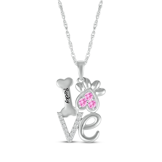 Lab-Created Sapphire & White Lab-Created Sapphire Love
