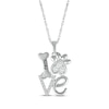 Thumbnail Image 1 of White Lab-Created Sapphire Love, Bone & Dog Paw Necklace Sterling Silver 18&quot;