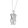Thumbnail Image 2 of White Lab-Created Sapphire Love, Bone & Dog Paw Necklace Sterling Silver 18&quot;