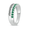 Thumbnail Image 2 of Round-Cut Lab-Created Emerald Engravable Ring Sterling Silver