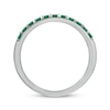 Thumbnail Image 3 of Round-Cut Lab-Created Emerald Engravable Ring Sterling Silver