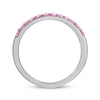 Thumbnail Image 3 of Round-Cut Pink Lab-Created Sapphire Engravable Ring Sterling Silver