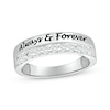 Thumbnail Image 1 of Round-Cut White Lab-Created Sapphire Engravable Ring Sterling Silver