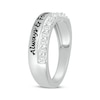 Thumbnail Image 2 of Round-Cut White Lab-Created Sapphire Engravable Ring Sterling Silver