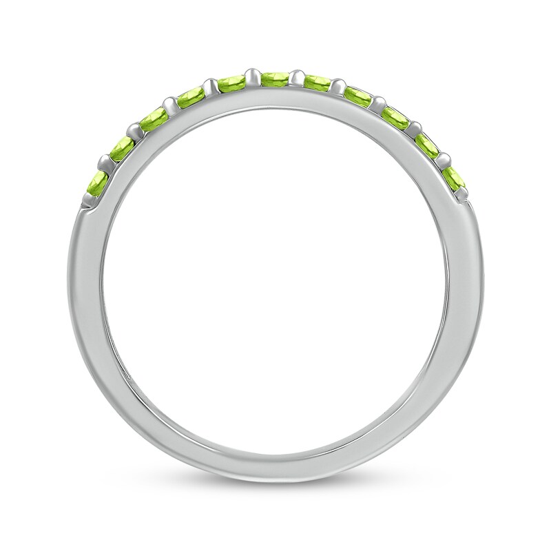 Main Image 3 of Round-Cut Peridot Engravable Ring Sterling Silver
