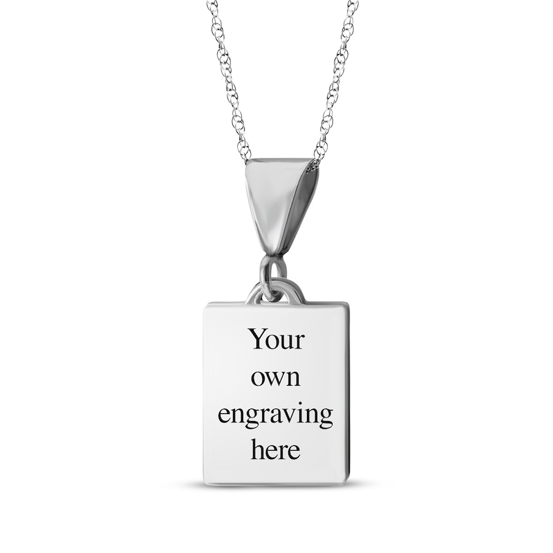 Main Image 2 of Square Photo & Cross Necklace Sterling Silver 18&quot;
