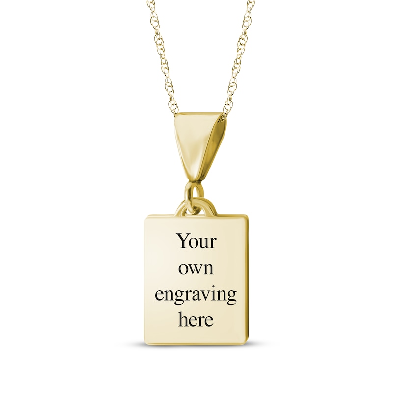 Main Image 2 of Square Photo & Cross Necklace 10K Yellow Gold 18&quot;