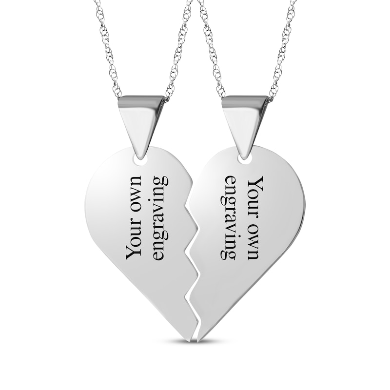 Main Image 2 of Te Amo Heart Necklace Set Sterling Silver 18&quot;