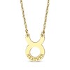 Thumbnail Image 1 of Engravable &quot;Taurus&quot; Zodiac Sign Necklace 10K Yellow Gold 18&quot;