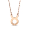 Thumbnail Image 1 of Engravable &quot;Taurus&quot; Zodiac Sign Necklace 14K Rose Gold 18&quot;