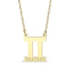 Thumbnail Image 1 of Engravable &quot;Gemini&quot; Zodiac Sign Necklace 14K Yellow Gold 18&quot;