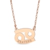 Thumbnail Image 1 of Engravable "Cancer" Zodiac Sign Necklace 14K Rose Gold 18"